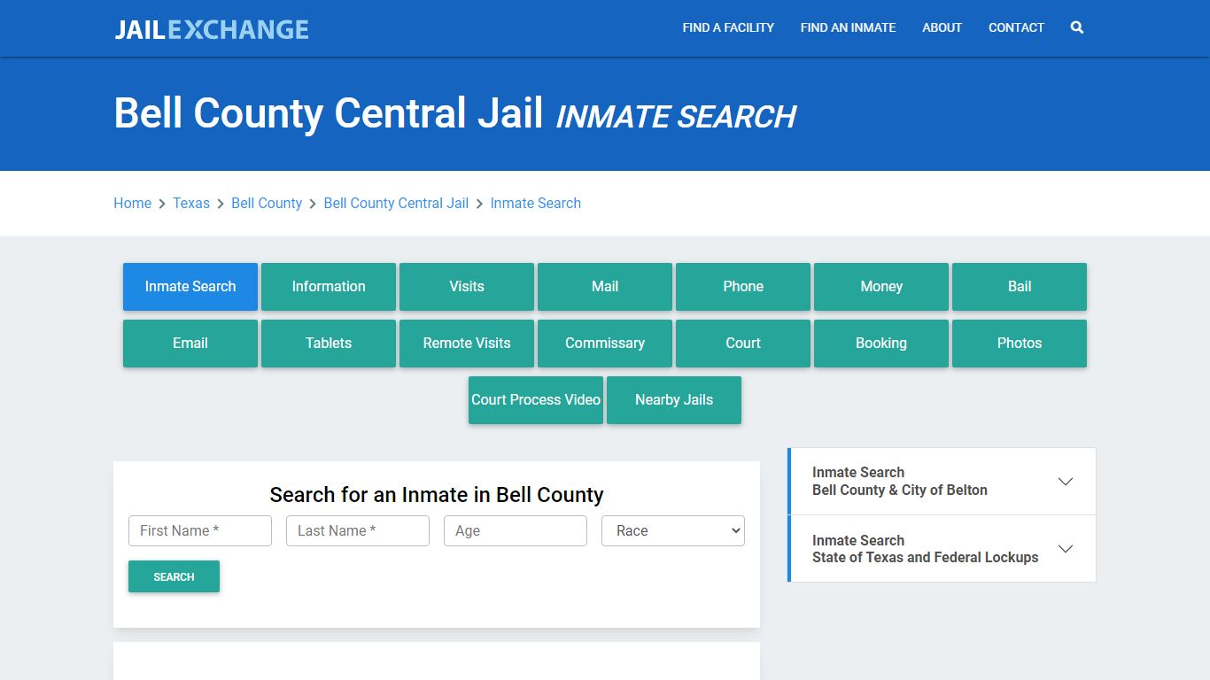 Bell County Central Jail, TX Inmate Search: Roster & Mugshots